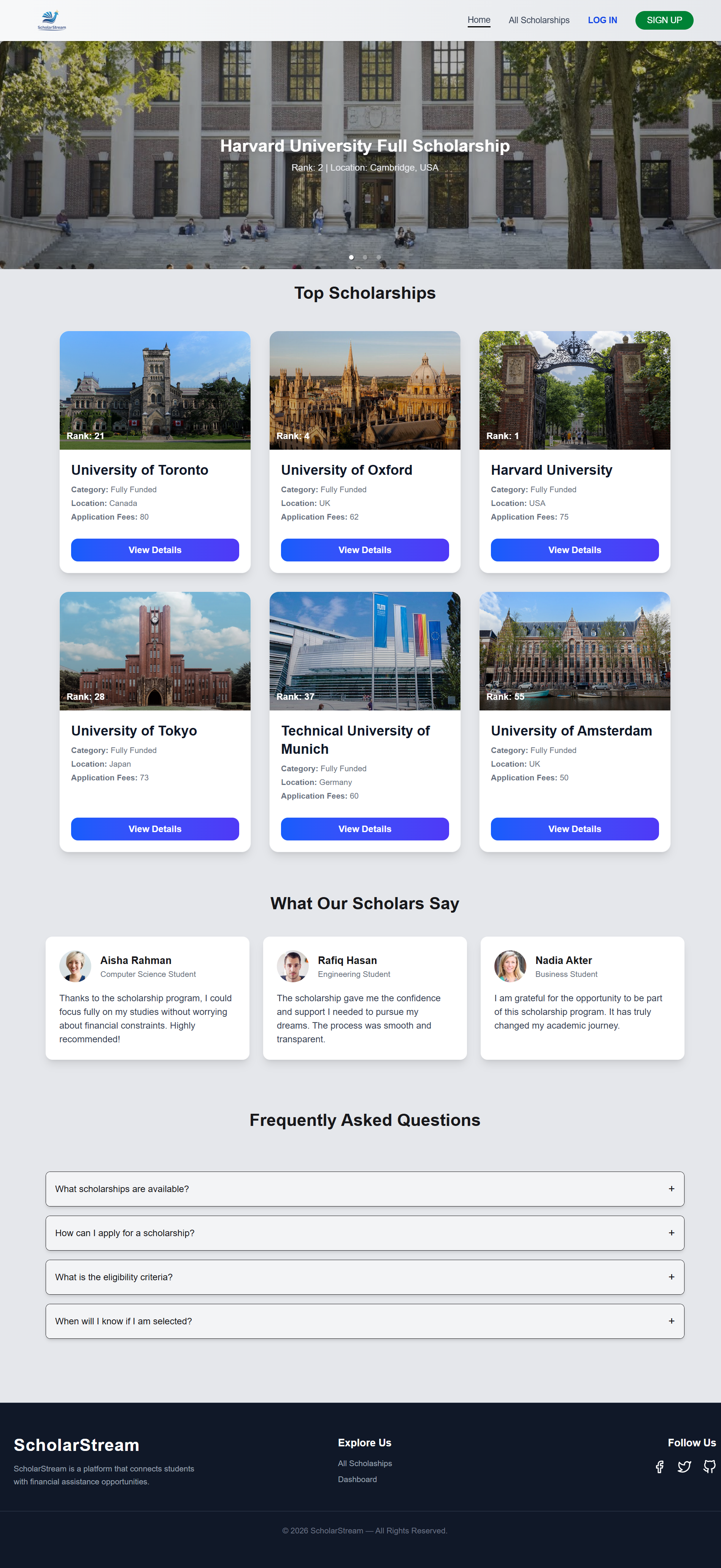 ScholarStream – Global Scholarship Management Platform